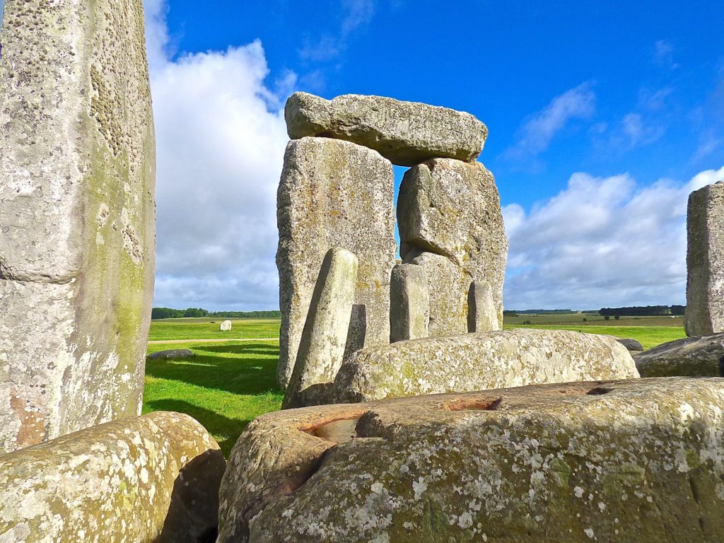 Early morning Stonehenge. One of the stone groupings.