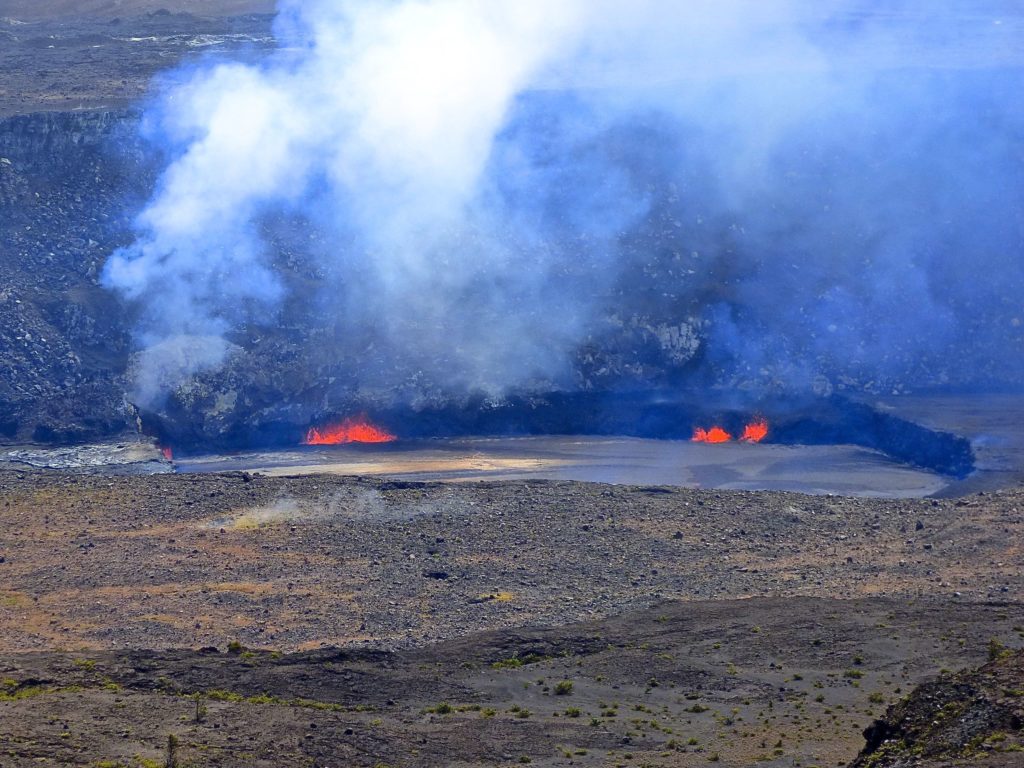 View from Jagger Museum in Volcano National Park of the caldera.