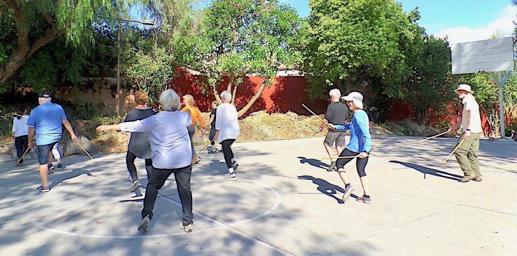 Tai chi class in the park in San Miguel.