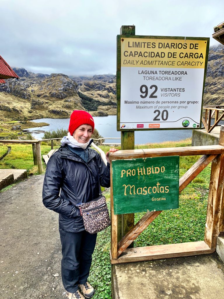 Cajas National Park trail sign