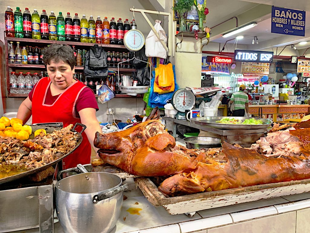 "Pig Ladies" in Cuenca Mercado Lunch Restaurant