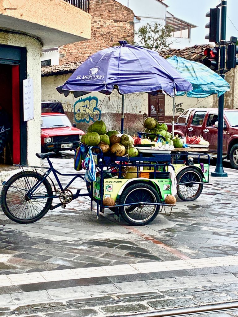Sidewalk vendor in Cuenca