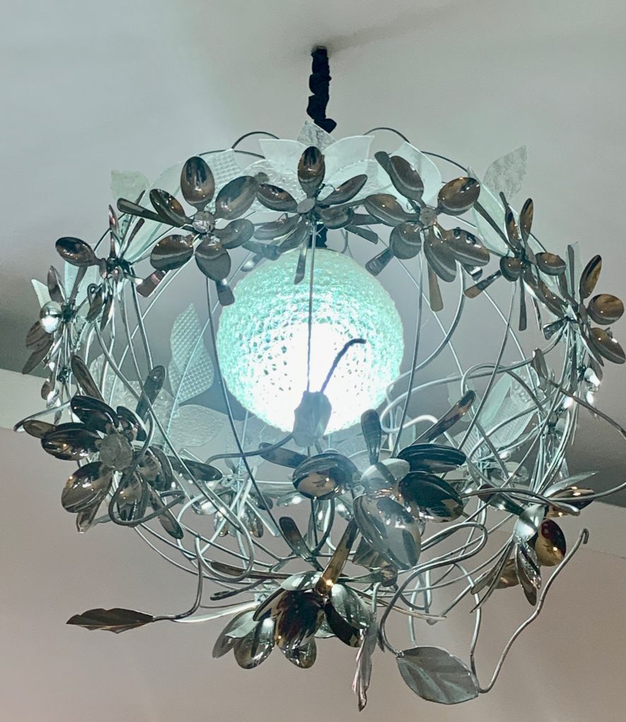 Chocolate factory spoon light fixture