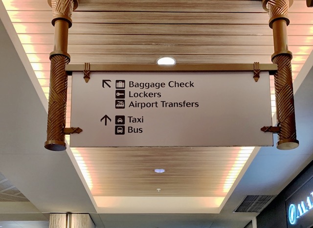 Baggage check sign at Ala Moana
