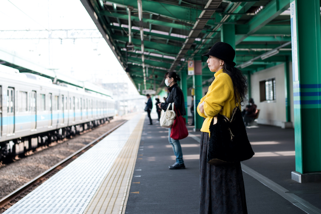 Seniors only waiting for a train