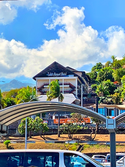 Tahiti airport hotel in day light