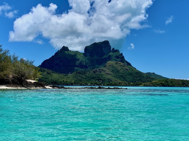 VIew of the other side of Mt Otemanu on Budget Bora Bora