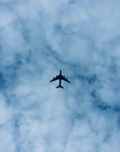 Silhouette of airplane 