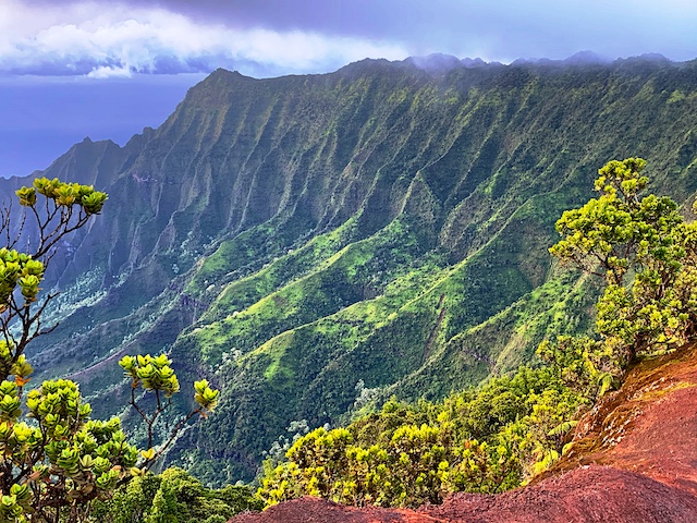 View of. the Na Pali coast on Kauai