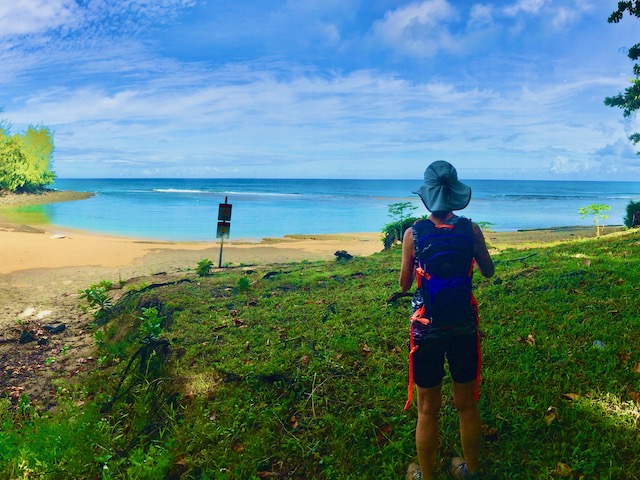 Me approaching Ke'e Beach on a Kauai Vacation