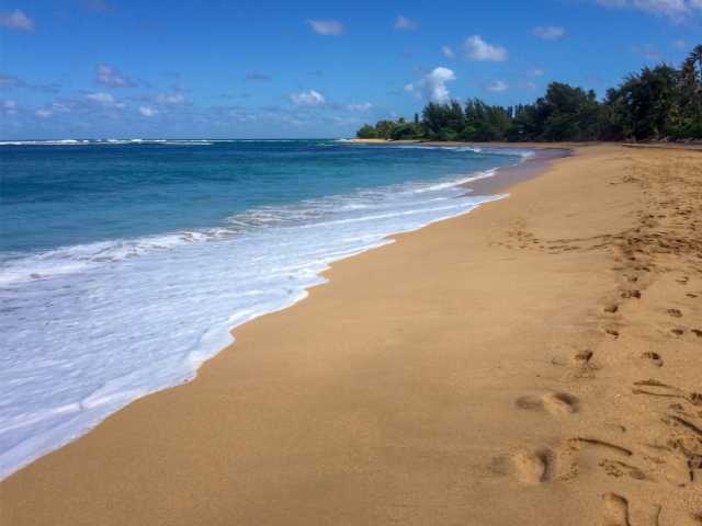 Haena Beach park looking towards Tunnels beach on Kauai