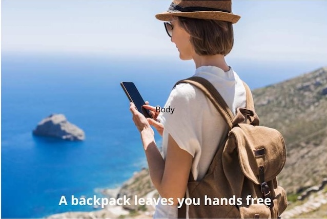 Lady traveling with a backpack