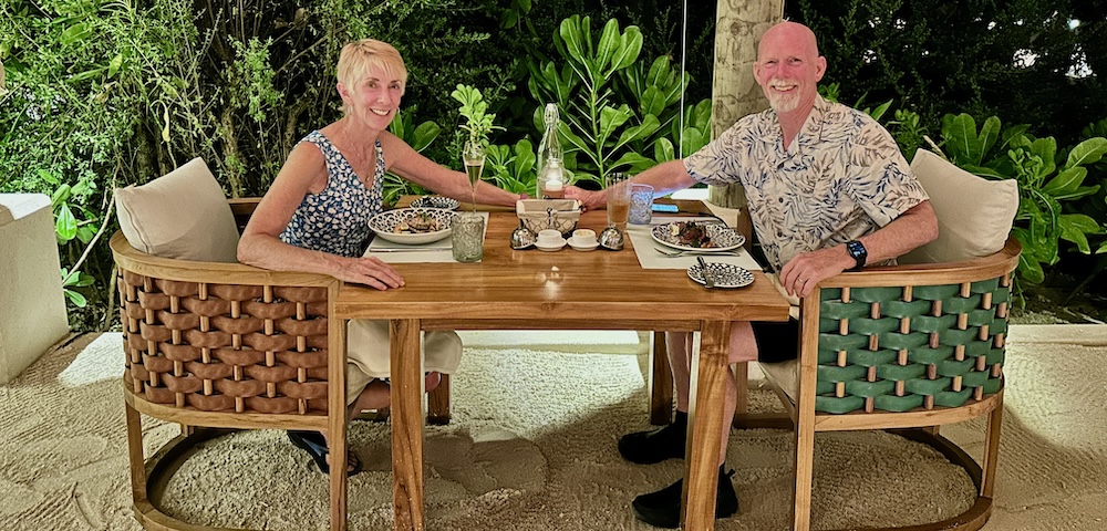 My firstt time birthday dinner at the resort in the Maldives 