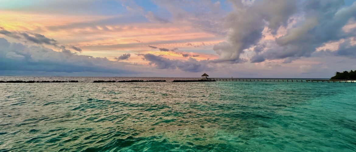 Beautiful Maldives Water at Sunset