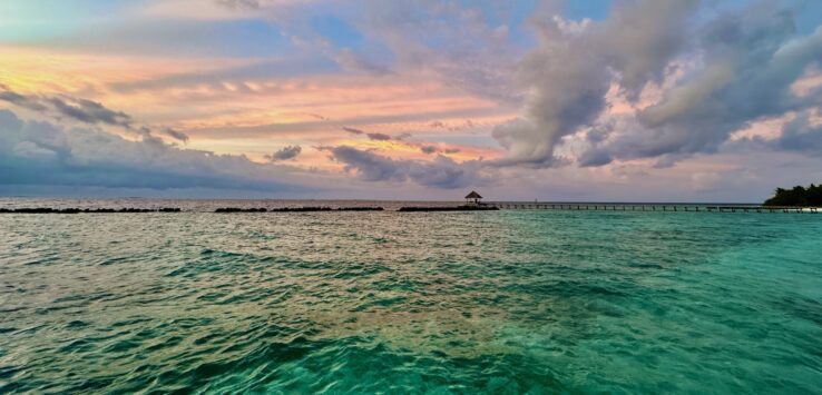 Beautiful Maldives Water at Sunset