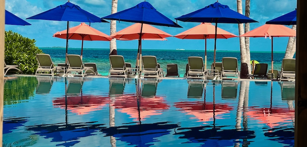 Pool wit beach chairs and unbrella at Oblu Helengeli Nature resort - our first time there