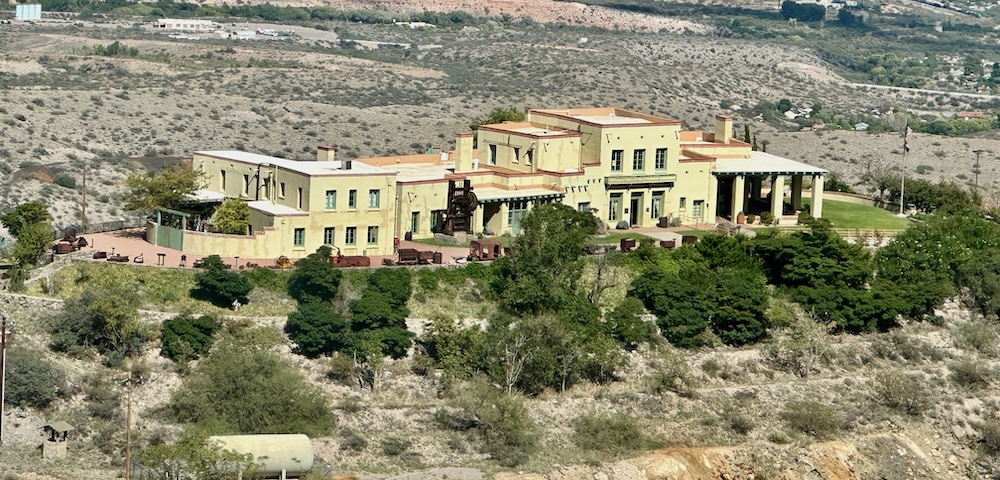 overview of douglas mansion in Jerome Arizona