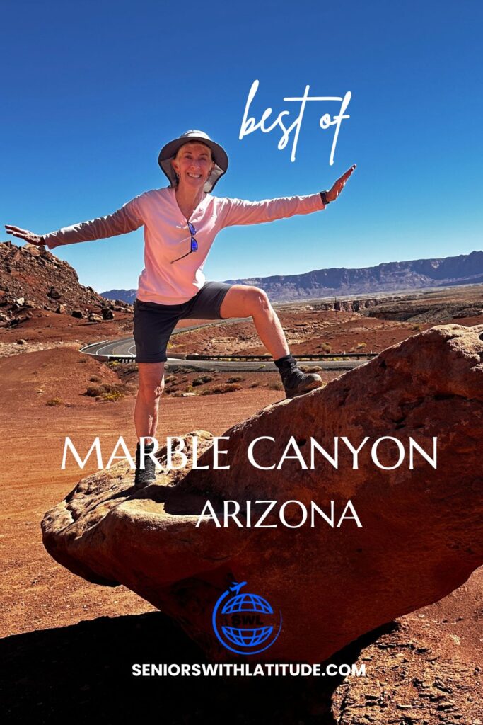 Pinterest pin of a woman standing on a boulder balancing