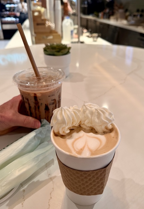Frappacinno and Cappuccino at the Marriott Stellaris Resort in San Juan Puerto Rico