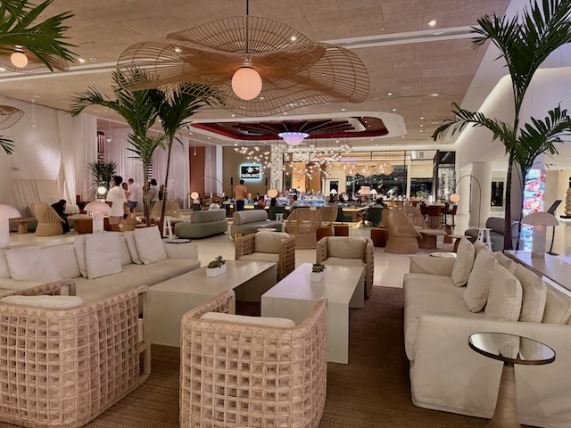 Inside of Marriott hotel lobby in San Juan Puerto Rico